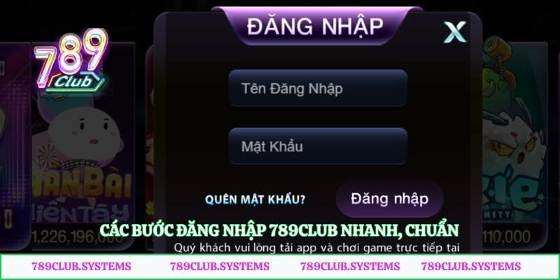 Các bước đăng nhập 789club nhanh, chuẩn