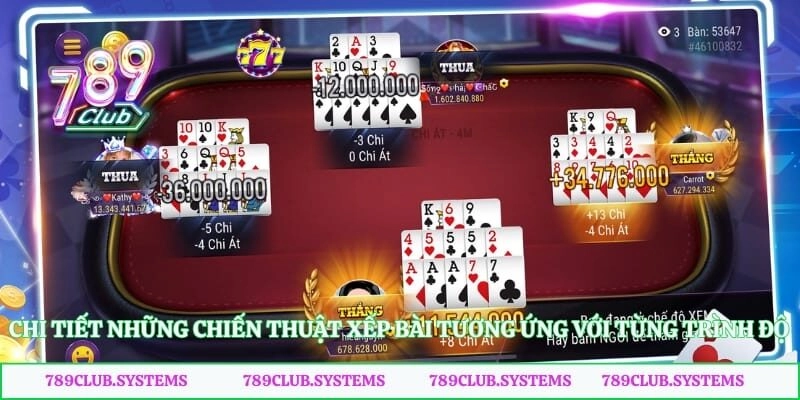 Chi tiết những chiến thuật xếp bài tương ứng với từng trình độ 