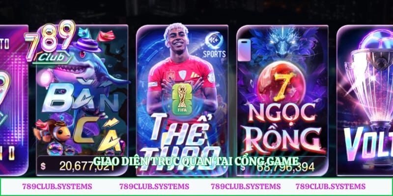 Giao diện trực quan tại cổng game